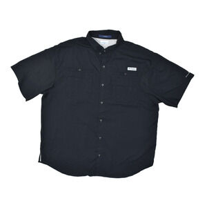 Columbia PFG Tamiami Men's Size XXL Black Short Sleeve Fishing Shirt Polyester